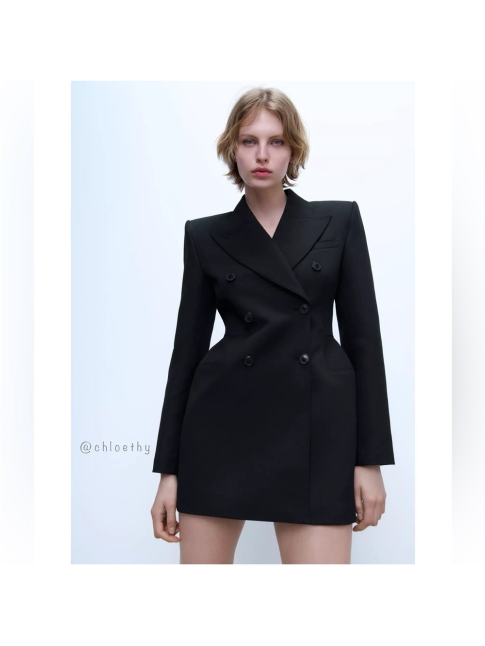 ZARA DOUBLE-BREASTED BLAZER DRESS ZW COLLECTION size XS